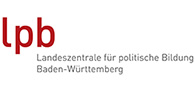 Logo der Landeszentrale für politische Bildung Baden-Württemberg mit den Grundsfarben rot und grau.