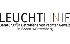 Logo der Organisation Leuchtlinie - Beratung für Betroffene von rechter Gewalt in Baden-Württemberg.